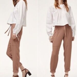 Aritzia Wilfred Marais trouser pant dusty rose pink XXS silk